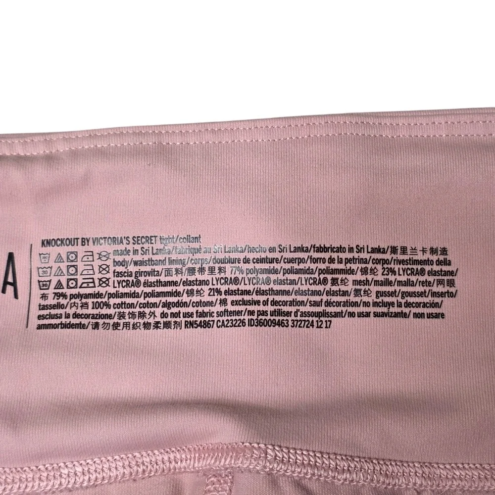 Victoria Sport Knockout Leggings XL Pink Mesh‎ Panel Pockets Activewear Yoga K3